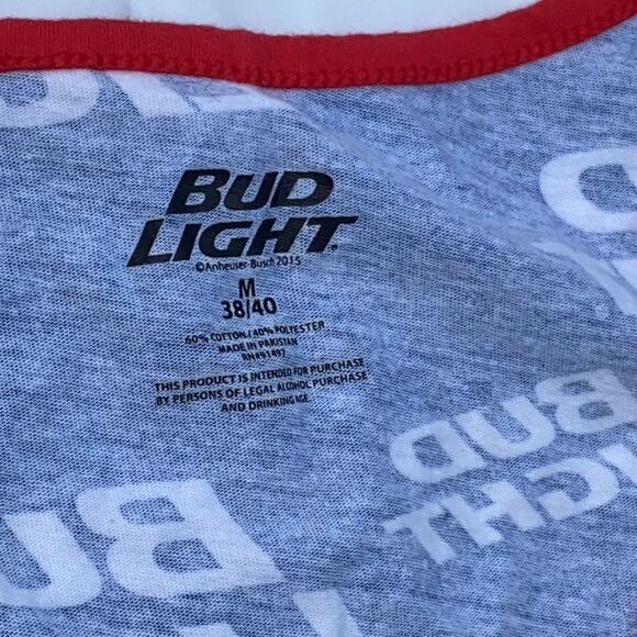 Bud Light blue men’s muscle shirt size Medium - Picture 4 of 7